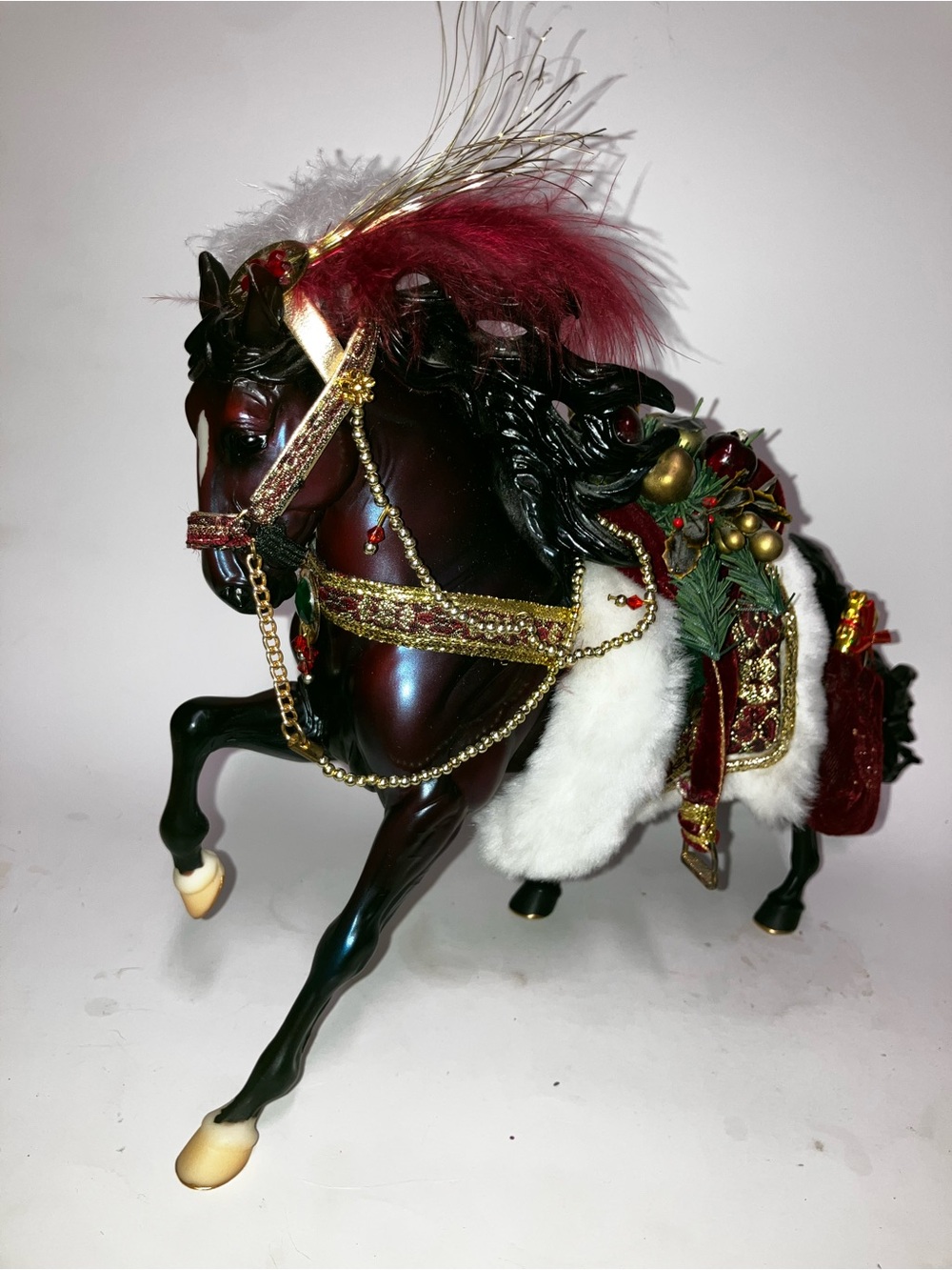 Breyer Burgundy and Gold Decorative Carousel Horse Figure